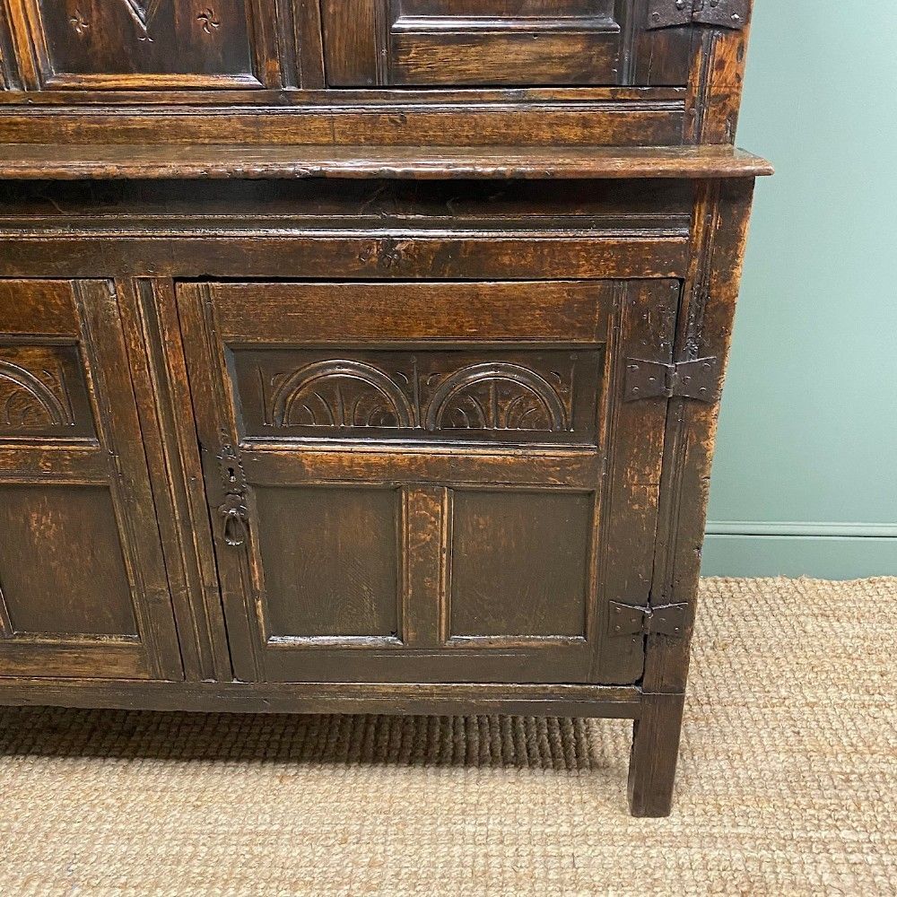 Furniture 17th Century Period Oak Antique Court Cupboard photo