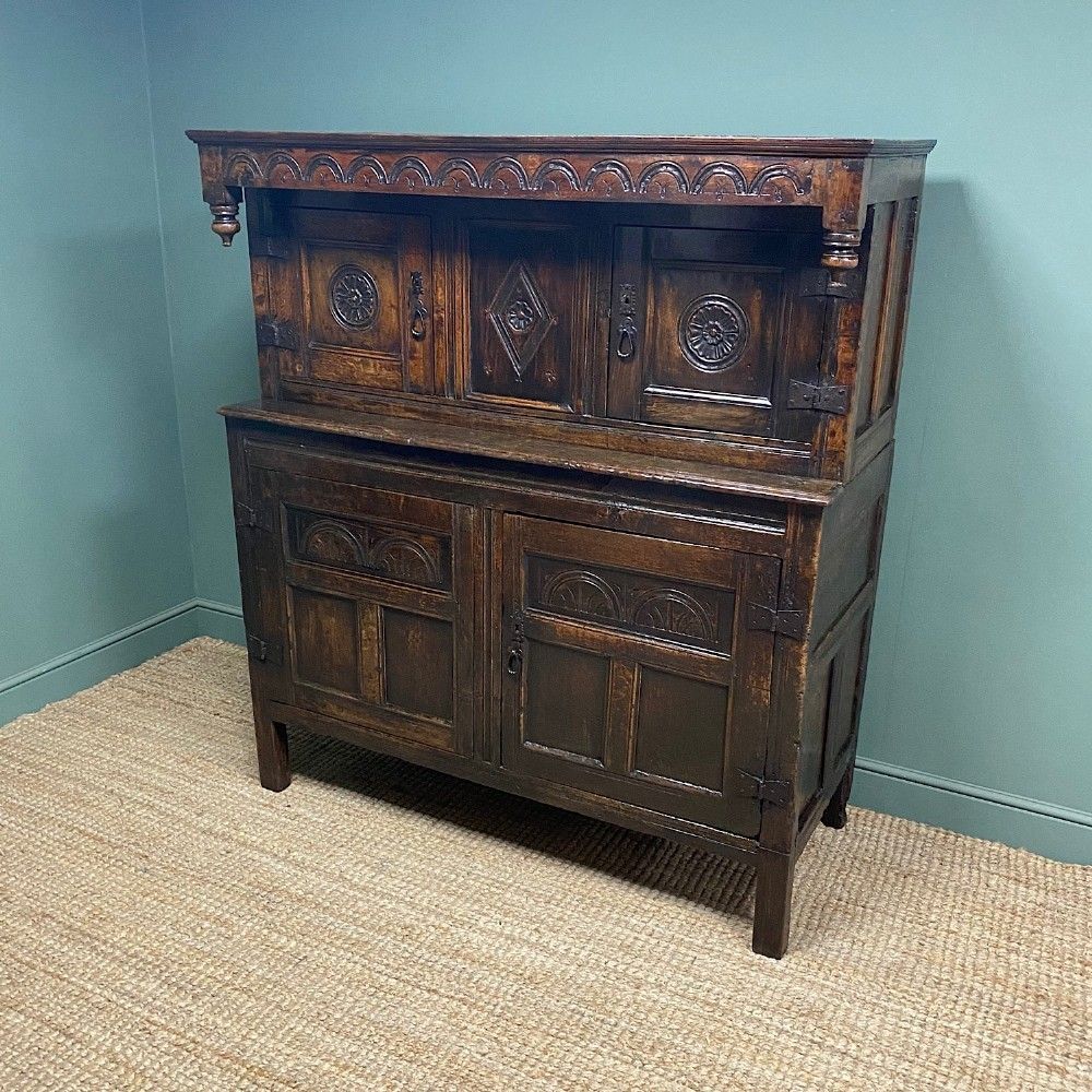 2250.0 17th Century Period Oak Antique Court Cupboard photo