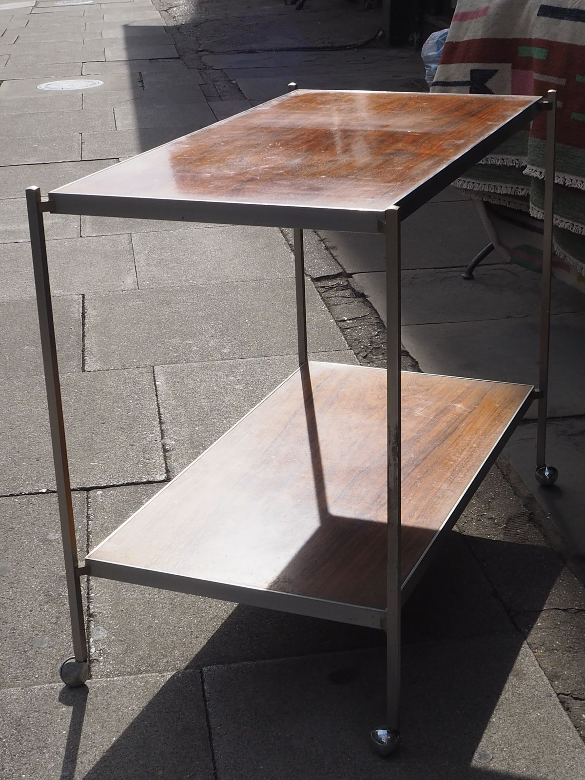 Rosewood And Aluminium Drinks Trolley, Holland photo for sale