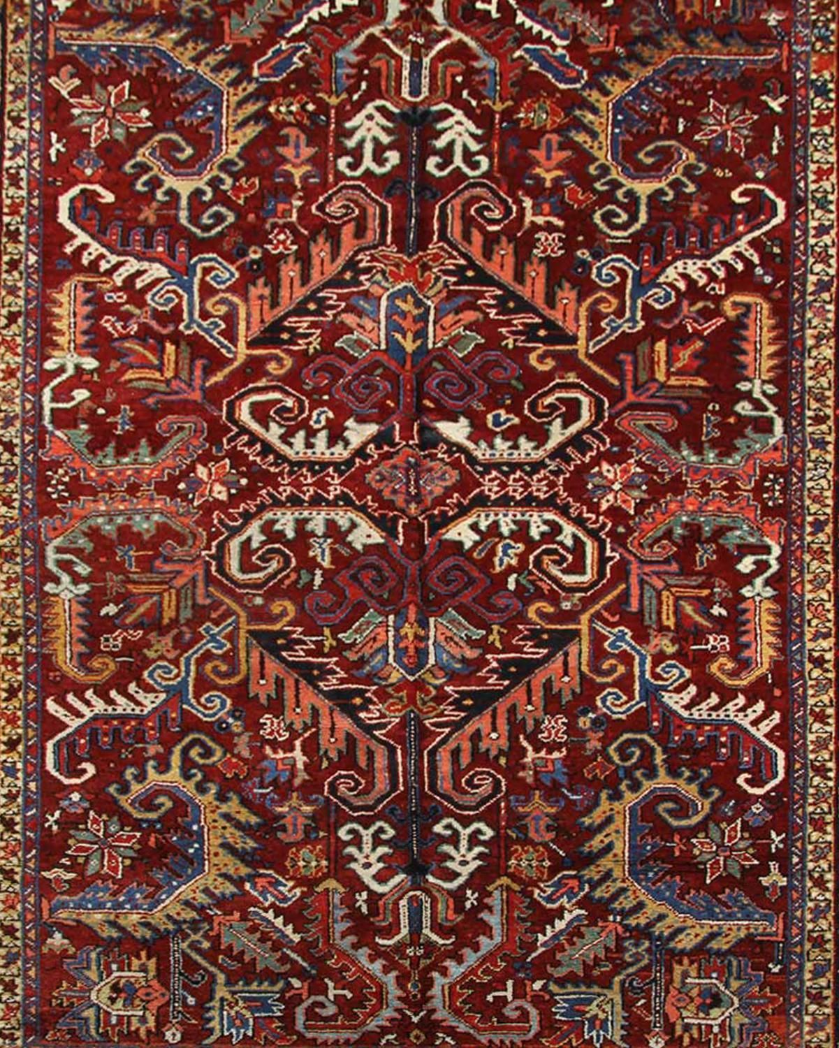 Textiles Handmade Carpet Rust Oriental Rug Geometric Antique Wool Rug  220x310cm photo