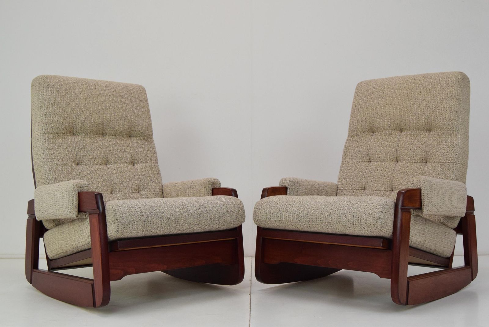 photo vinterior Pair Of Mid Century Design Rocking Armchairs,1980's.