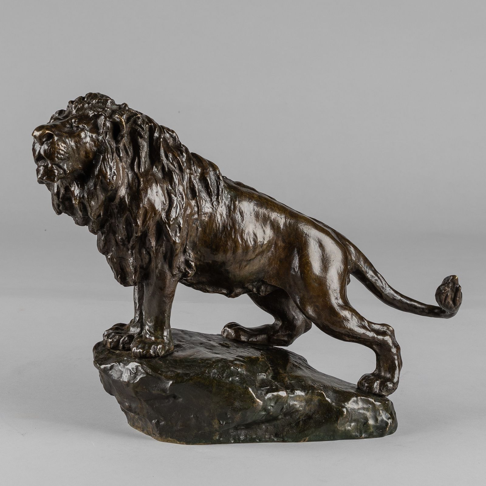 19th Century French Bronze Sculpture Of A Standing Lion