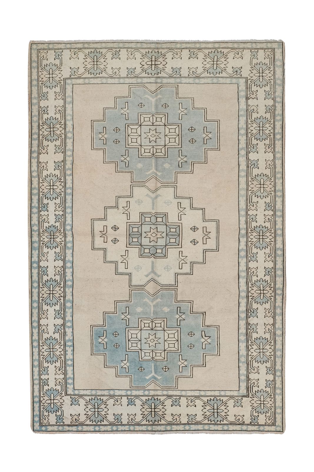 Vintage Hand Knotted Anatolian Village Wool Rug