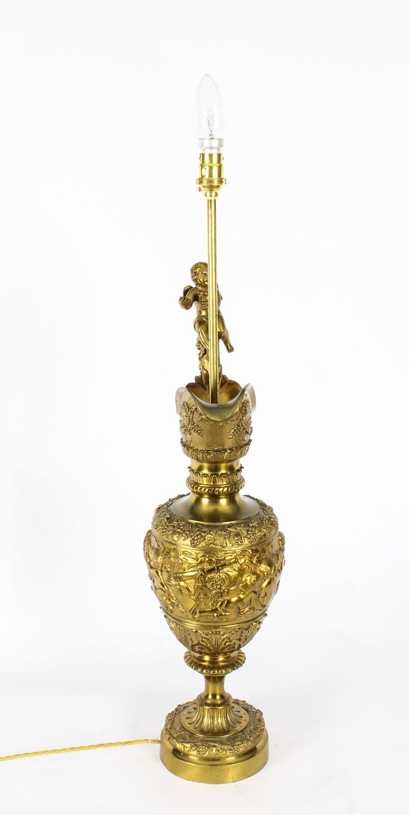 Antique Gilt Bronze Renaissance Revival Table Lamp C1870  19th C photo Lighting