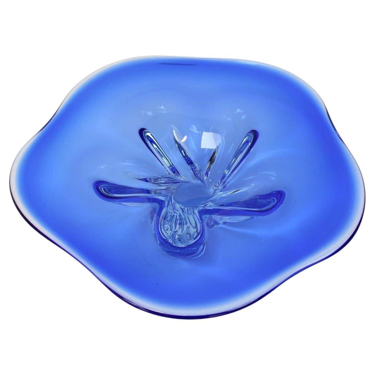 Czech Art Glass Bowl By Josef Hospodka For Chribska Glassworks, 1960's