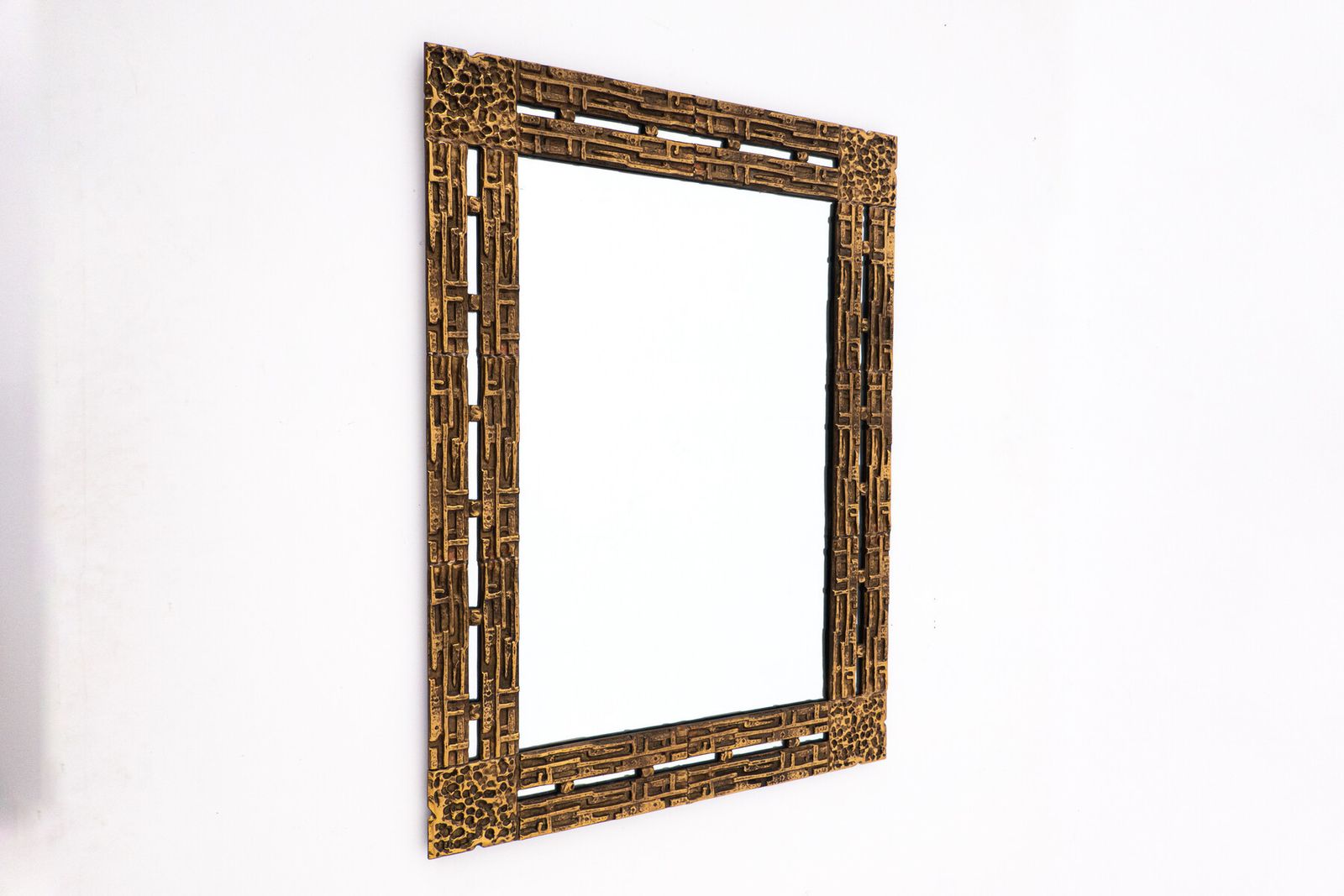 Mid Century Brass Mirror By Luciano Frigerio