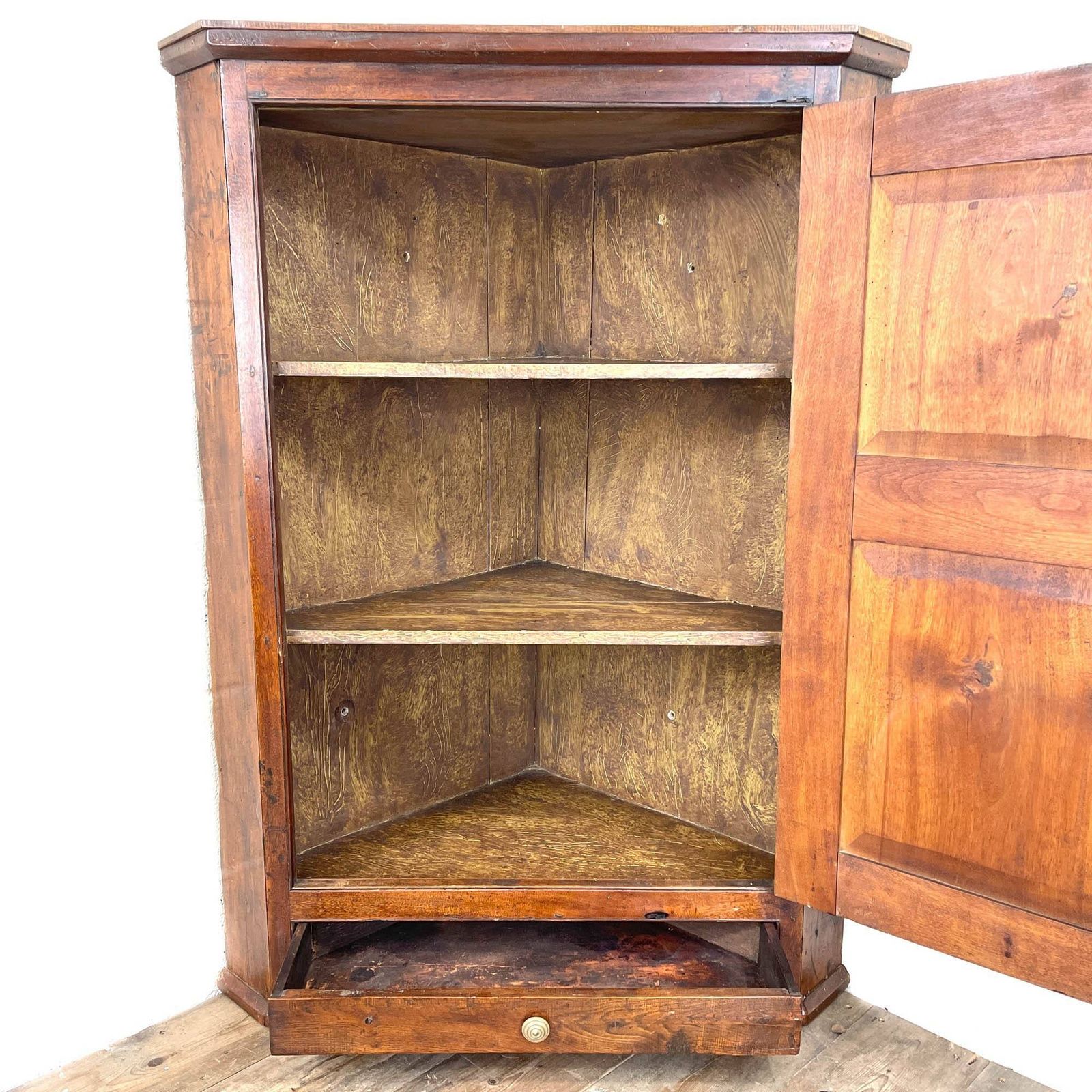 Antique Georgian Fruitwood Corner Cupboard photo 445.0
