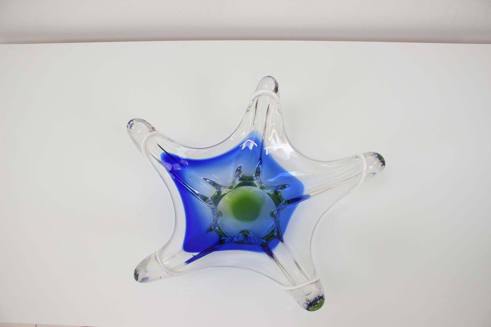 Czech Art Glass Bowl By Josef Hospodka For Chribska Glassworks, 1960's photo Home Decor