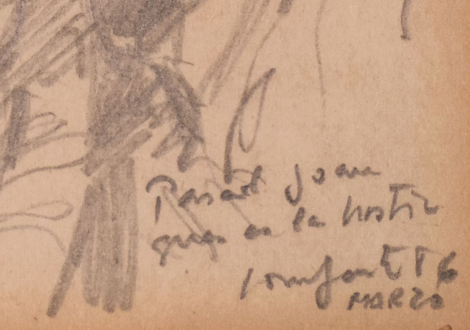Pencil Sketch Of A Man, 1920s, Paper photo for sale