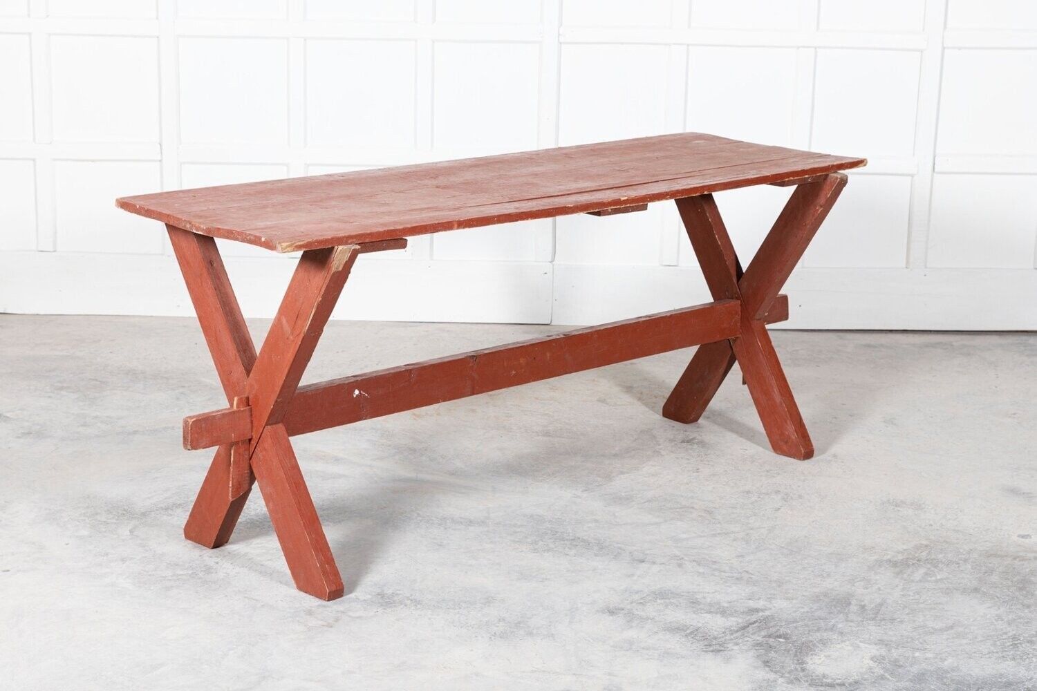 19thc French Gypsy Trestle Table photo vintage