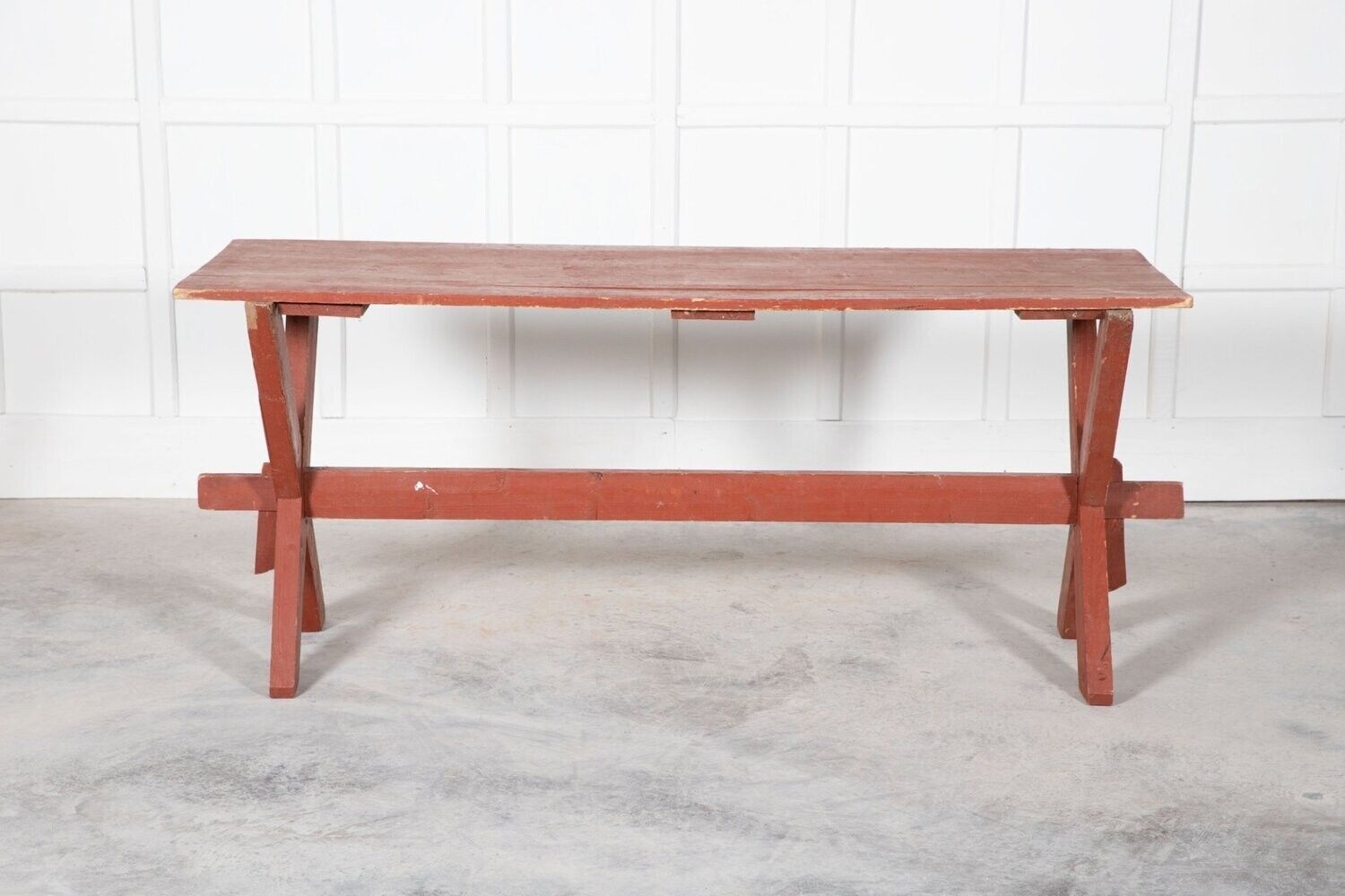 2640.0 19thc French Gypsy Trestle Table photo