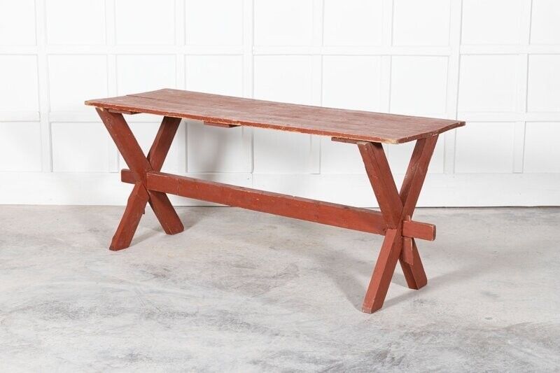 photo vintage 19thc French Gypsy Trestle Table