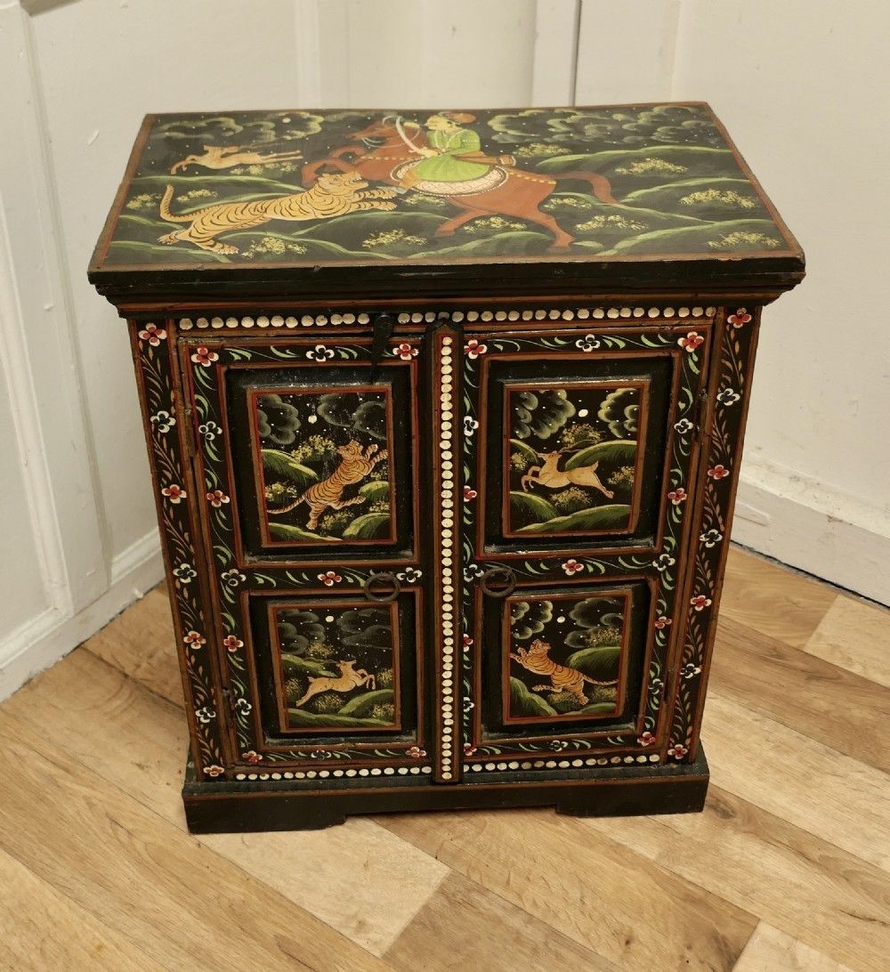 Indian Folk Art Painted Cupboard photo furniture