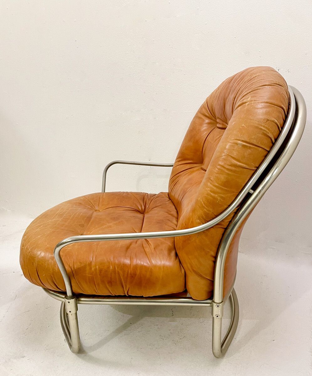 Mid Century Modern 915 Leather Armchair & Ottoman By Carlo De Carli photo Furniture