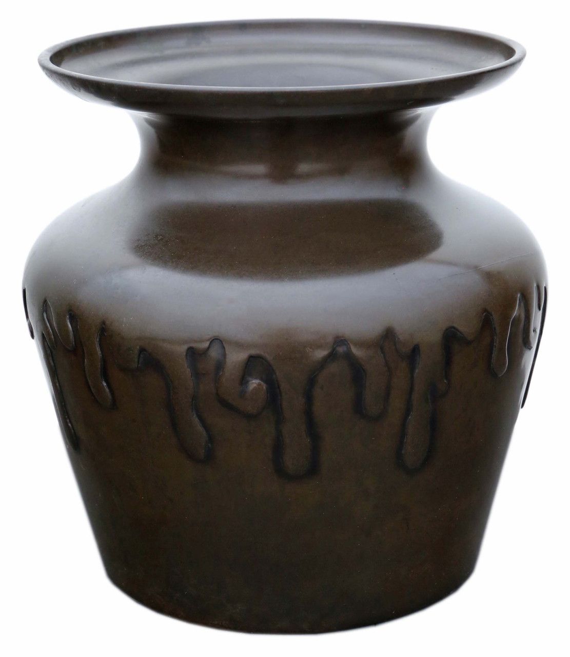 Antique Oriental Japanese Large Fine Quality Bronze Tsubo Vase Meiji C1880 photo for sale