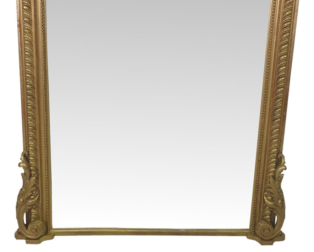 A Stunning 19th Century Tall Giltwood Overmantle Mirror photo for sale