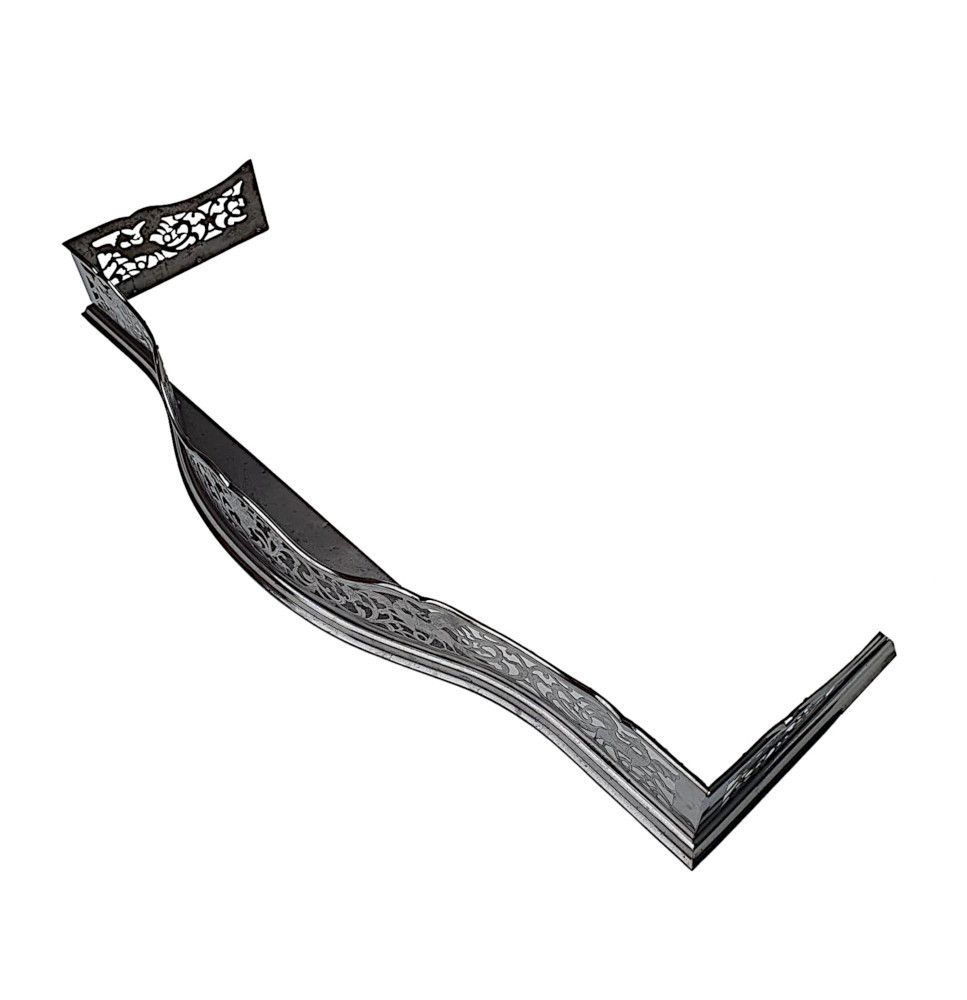 A Rare 19th Century Polished Steel Fender With Flower And Dragon Detail photo Home Fixtures