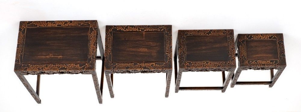 Chinese Nest Tables Hardwood Antique Quartetto photo 1250.0