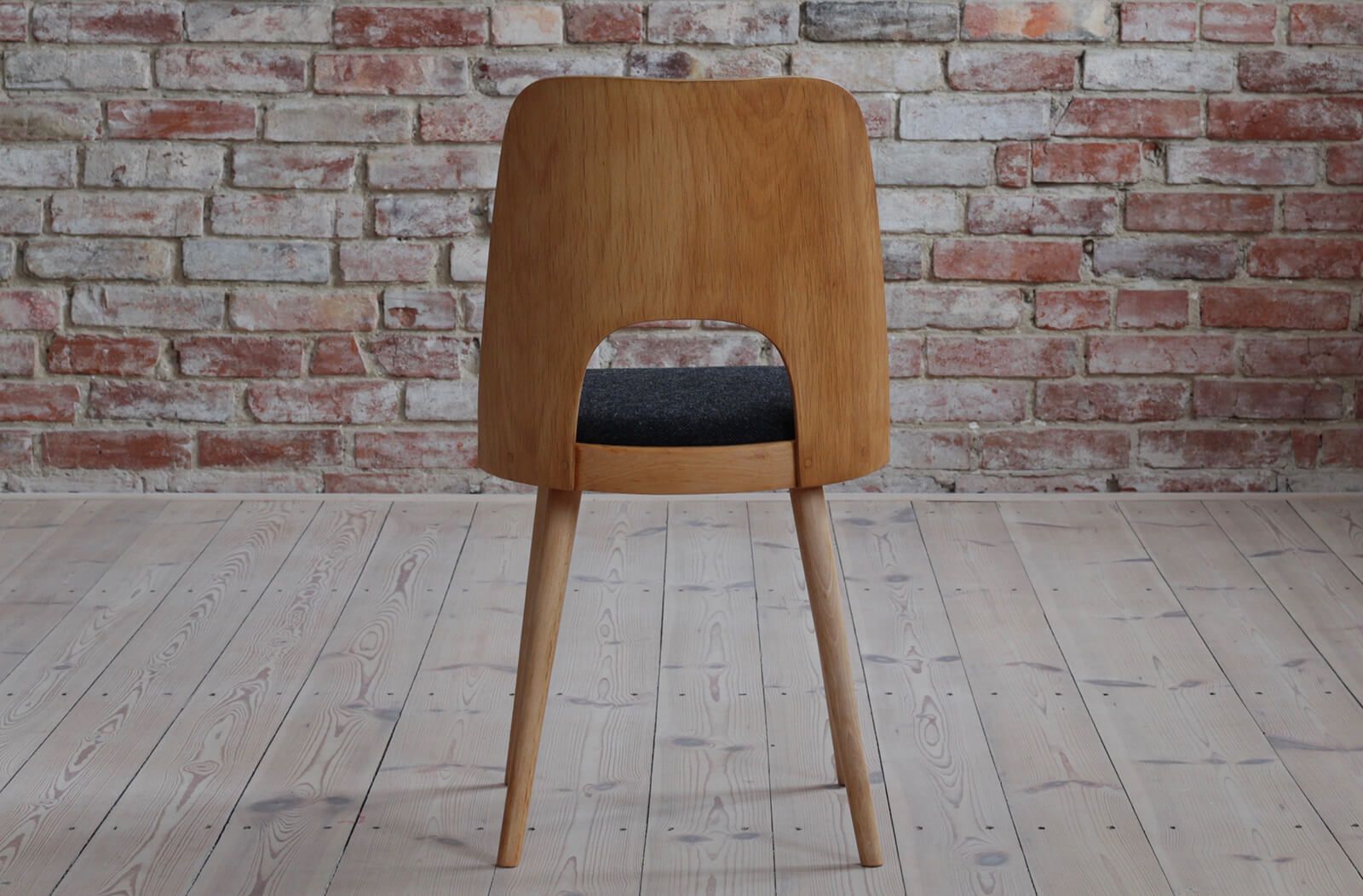 photo for sale Set Of 8 Dining Chairs By Oswald Haerdtl, Reupholstered In Kvadrat Fabric