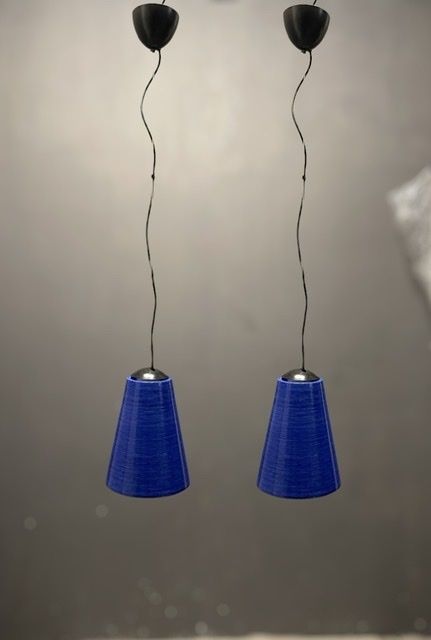 Italian Murano Glass Light Pendants Set Of 2