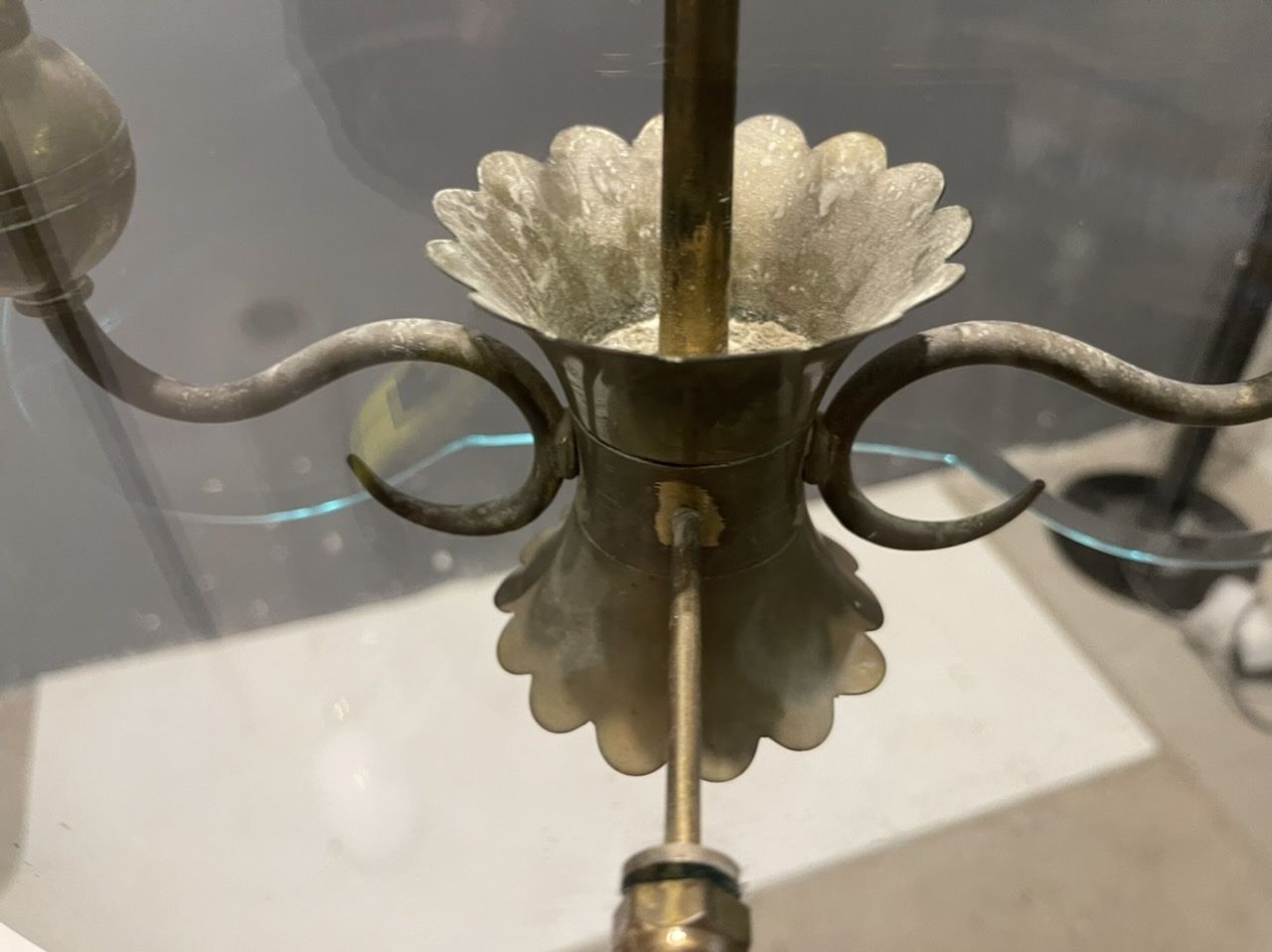 photo furniture Italian Antique Glass Light Pendant Fontana Arte