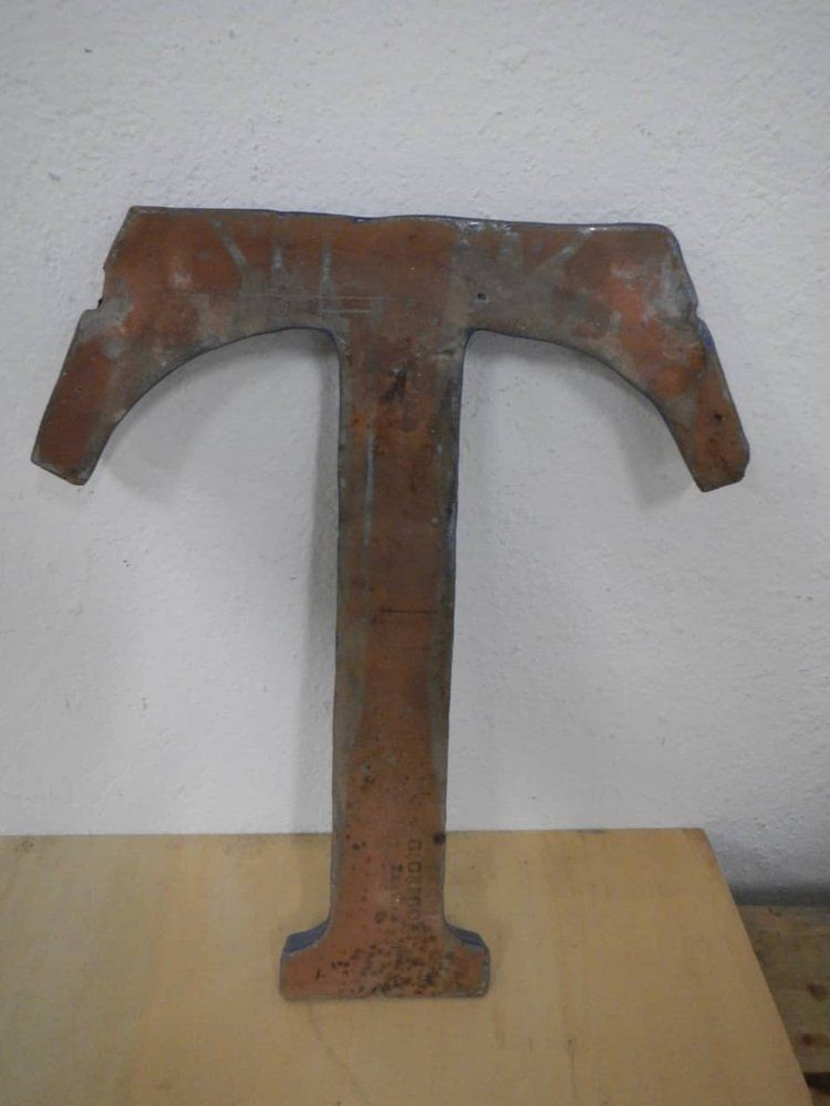 Letter T In Terracotta, 1940, 1940s photo Home Decor