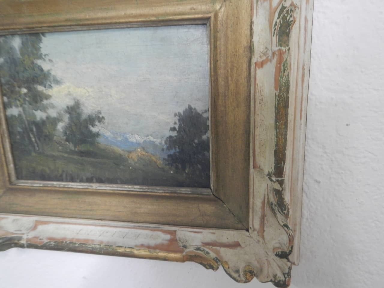 Italy Mountains Oil Painting 1941 photo furniture