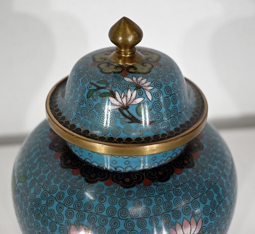 photo for sale Potiche In Cloisonné Enamels And Bronze, Japan   Late 19th Century