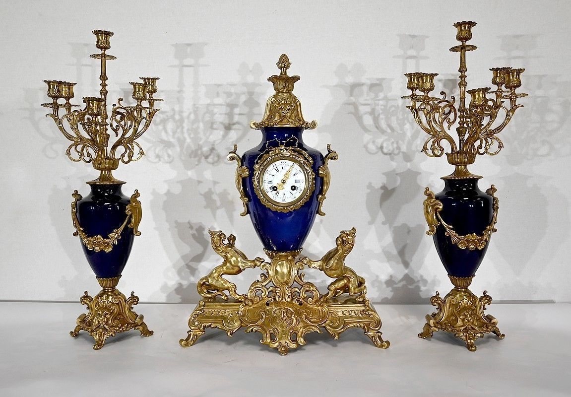 Important Gilt Bronze Fireplace Trim, Louis XVI Style, 20 Th