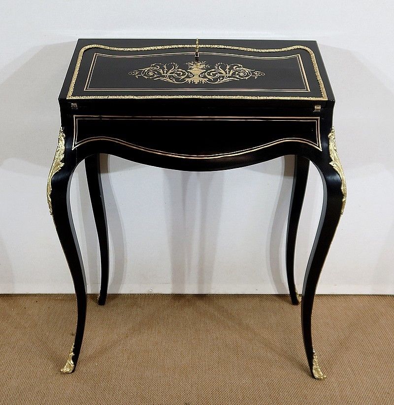 Small Lady's Desk, Louis XV Style, Napoleon III Period, Mid 19th Century photo vintage