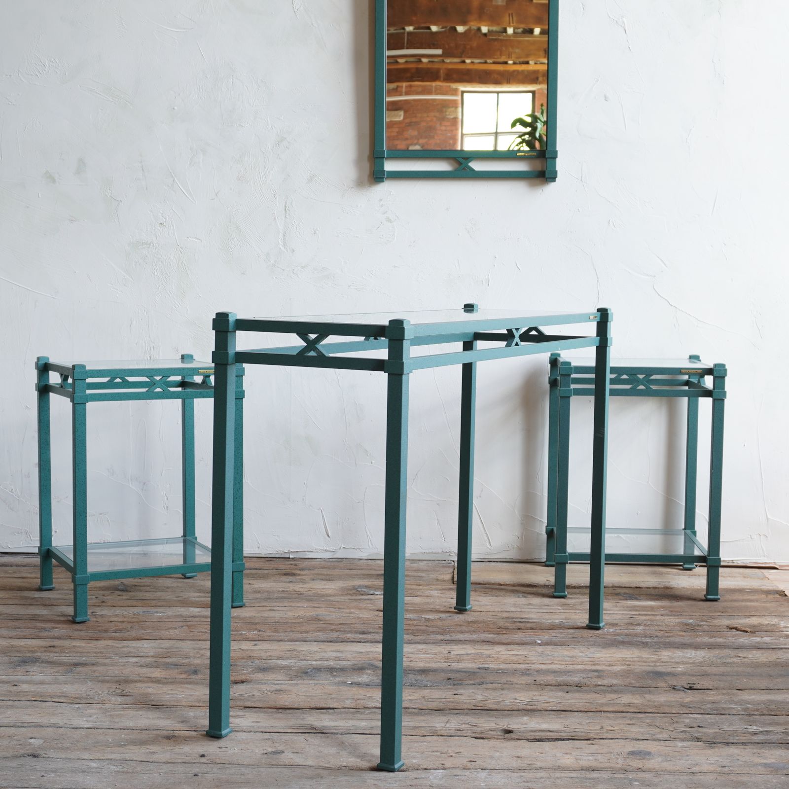 Pierre Vandel Console Table, Entryway Side Tables And Mirror photo for sale