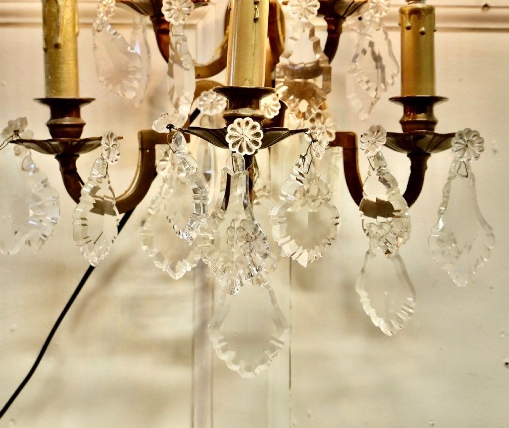A Pair Of French Brass 5 Branch Wall Light, Chandeliers photo Lighting