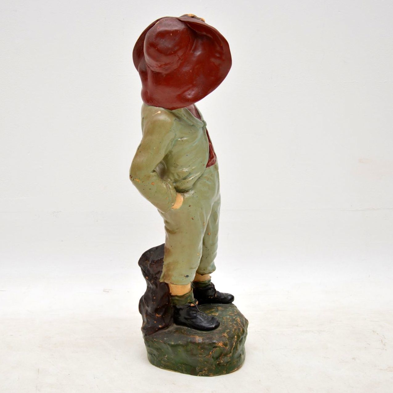 Antique Decorative Chalk Ware Figure Of A Boy photo 325.52