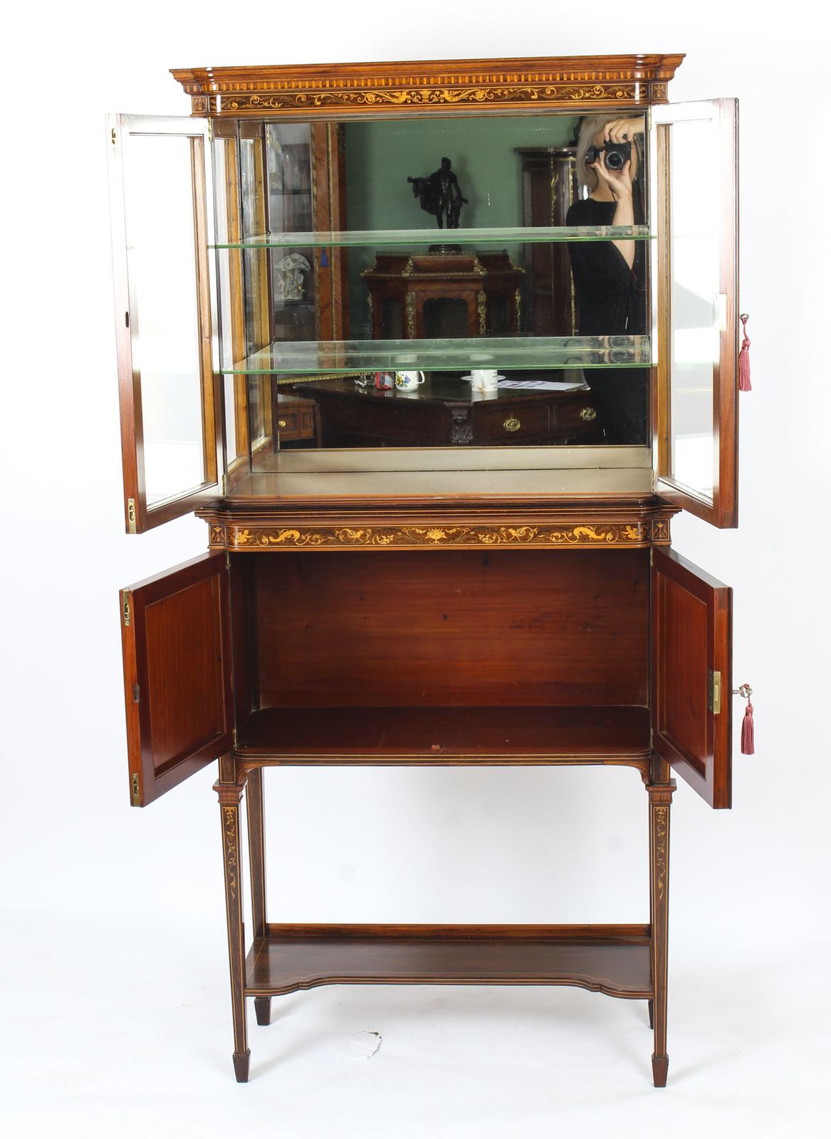 photo furniture Edwardian Inlaid Display Cabinet By Edwards & Roberts 19th C