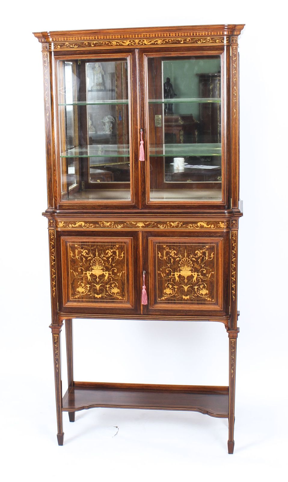 photo buy Edwardian Inlaid Display Cabinet By Edwards & Roberts 19th C