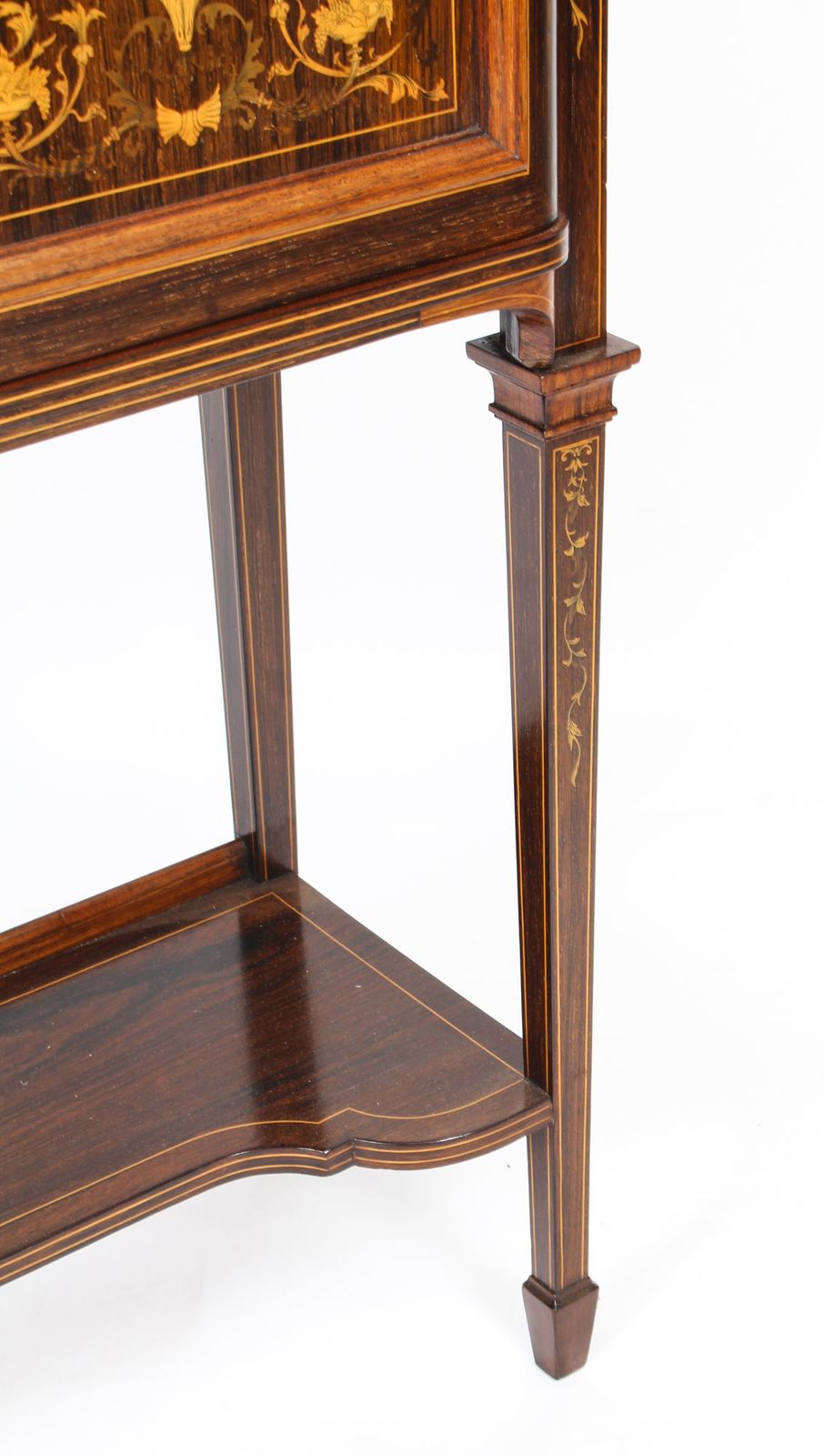 photo vintage Edwardian Inlaid Display Cabinet By Edwards & Roberts 19th C