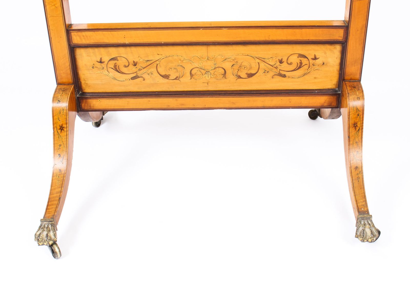 Edwardian Satinwood Marquetry Inlaid Cheval Mirror C.1900 photo vintage