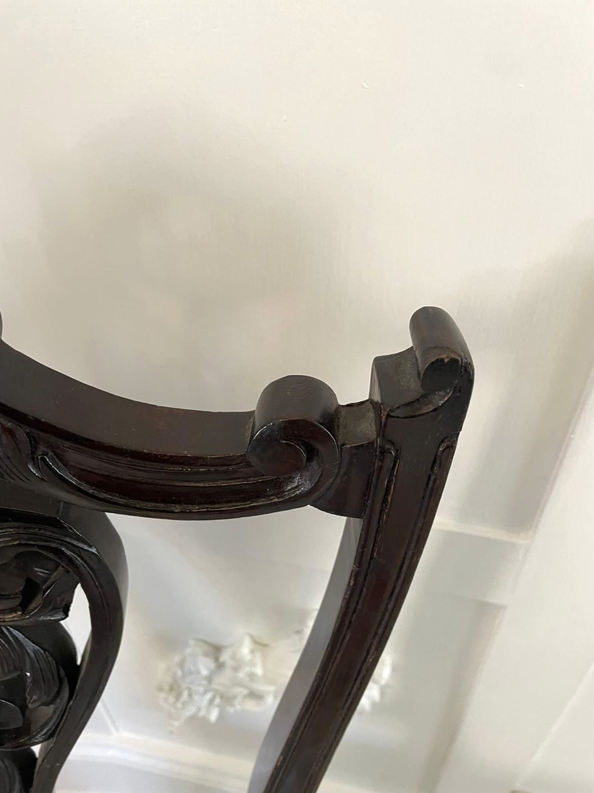 Furniture Antique Pair Of Quality Ebonised Side Chairs photo
