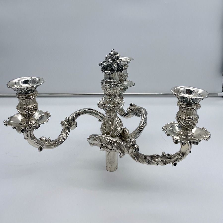 Early 19th Century Antique George IV Silver Pair Cast Candelabra London 1825 Joseph Craddock & Robert Garrard photo furniture