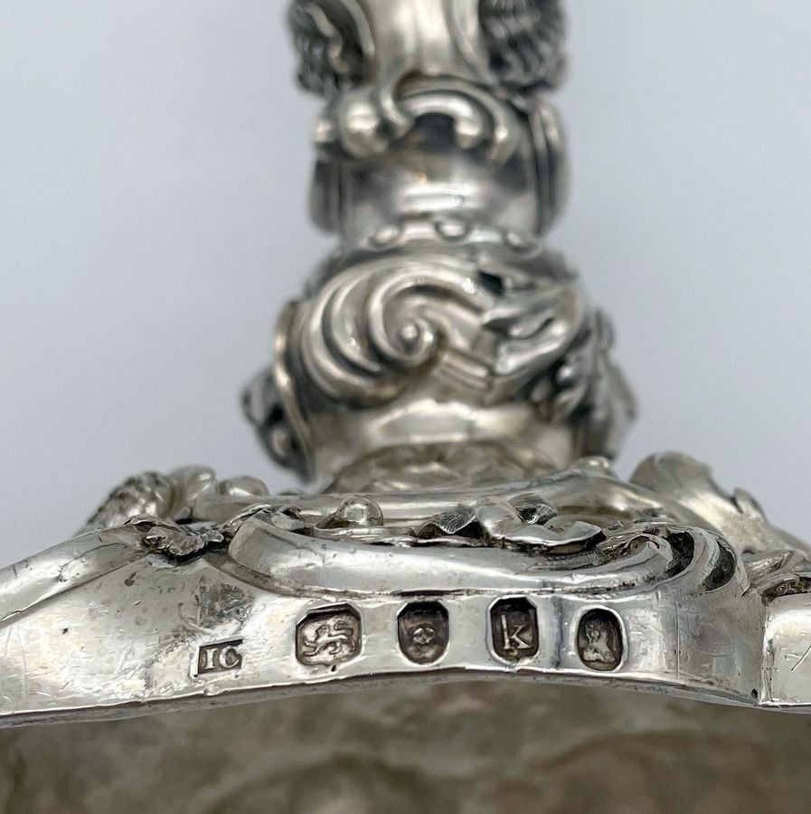 Early 19th Century Antique George IV Silver Pair Cast Candelabra London 1825 Joseph Craddock & Robert Garrard photo for sale