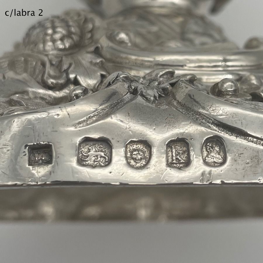 photo vintage Early 19th Century Antique George IV Silver Pair Cast Candelabra London 1825 Joseph Craddock & Robert Garrard