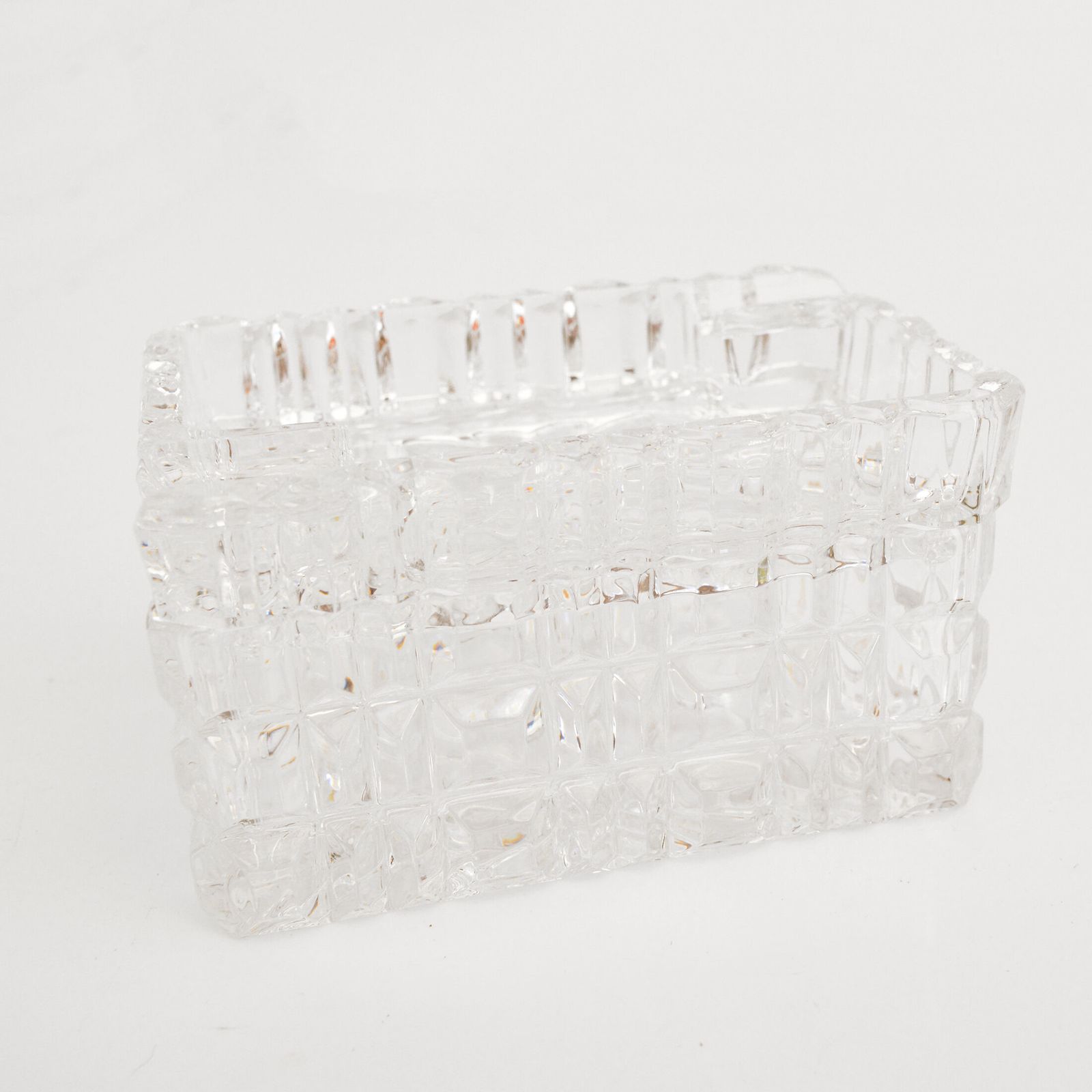 1980s Crystal Ashtray With Cigarette Case, Julia Glassworks, Poland photo vinterior