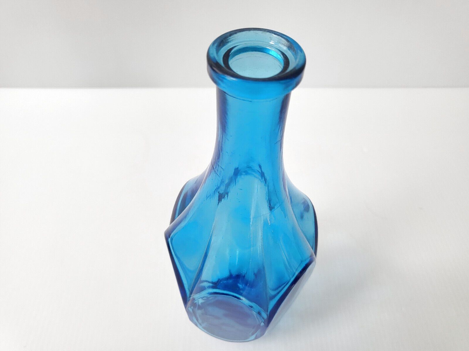 Small Italian Carafe In Blue Glass 1960 Vintage 60s 1960s 60s photo for sale
