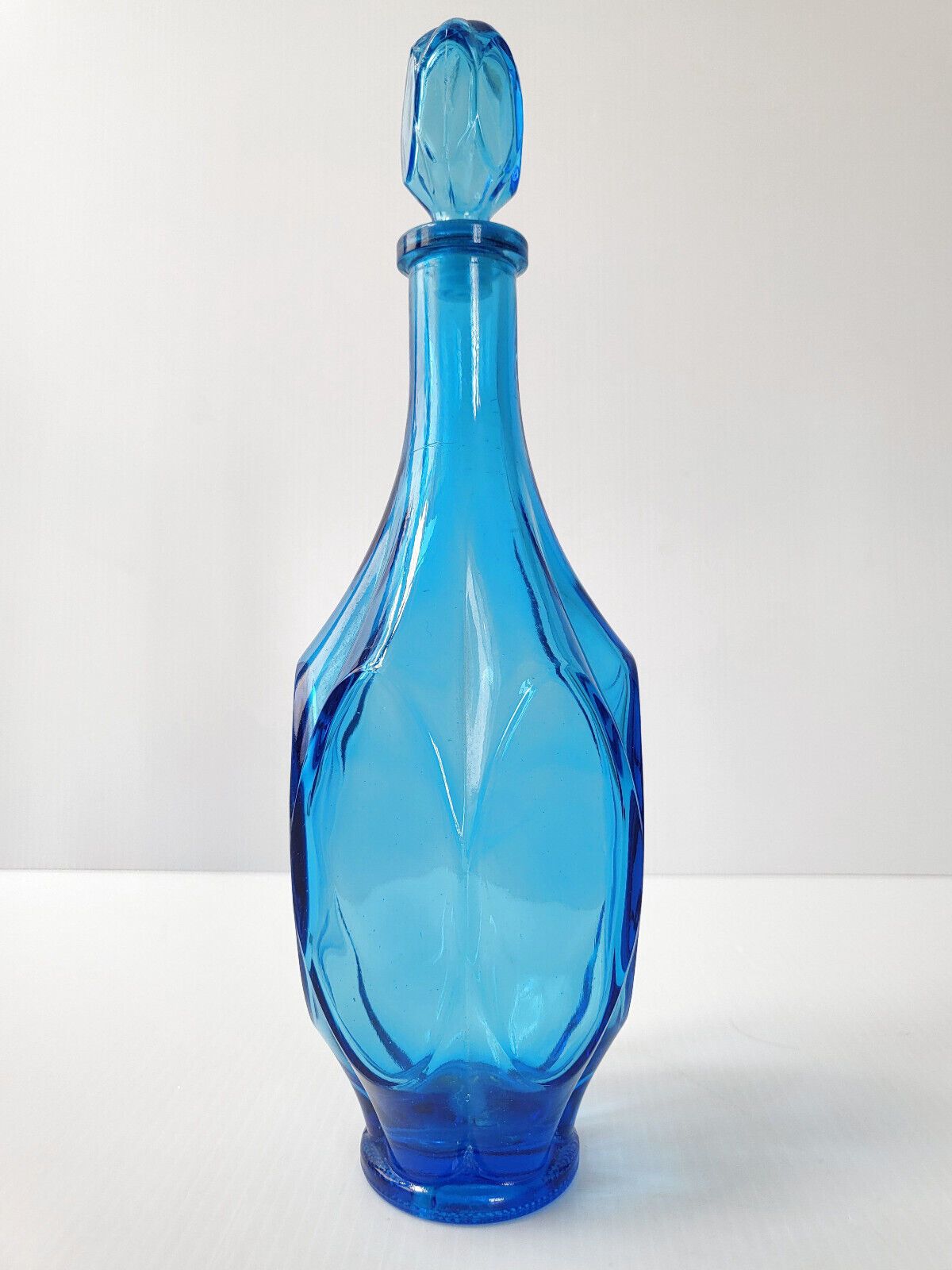 Small Italian Carafe In Blue Glass 1960 Vintage 60s 1960s 60s photo Home Decor