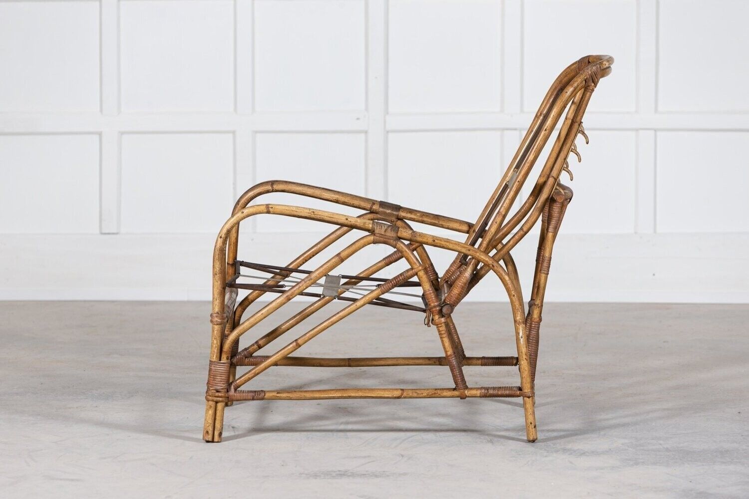 Mid Century English Bamboo Reclining Armchair photo vinterior