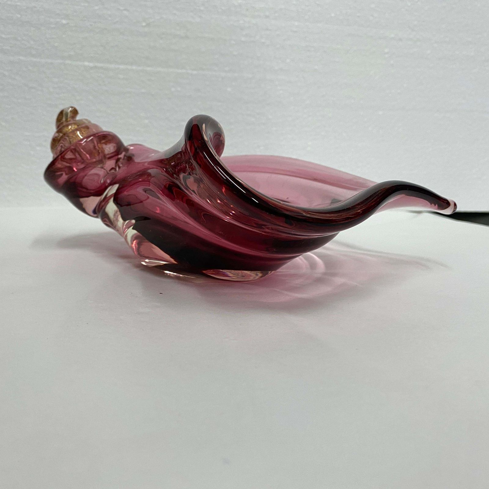1970s Mid Century Modern Purple And Gold Murano Glass Italian Ashtray photo Home Decor