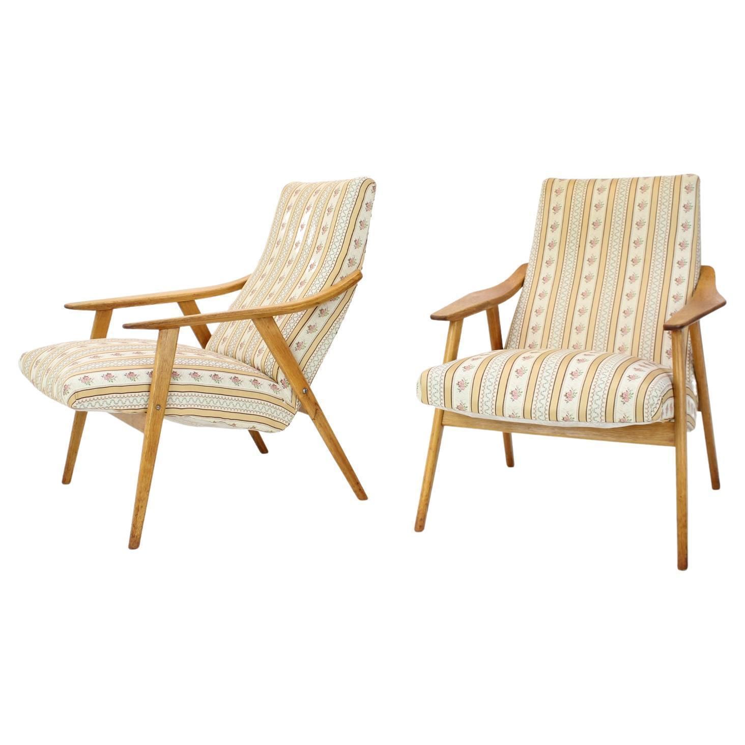 1960s Pair Of Midcentury Armchairs, Czechoslovakia