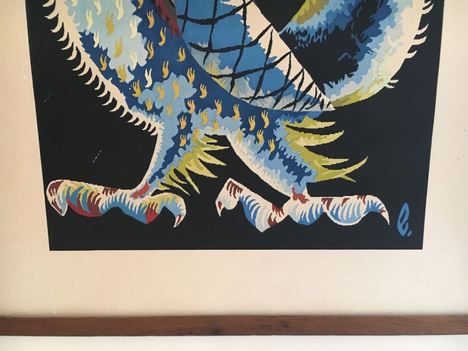 Print Representing A Rooster. French Work Signed Jean Lurçat. Around 1970 photo for sale