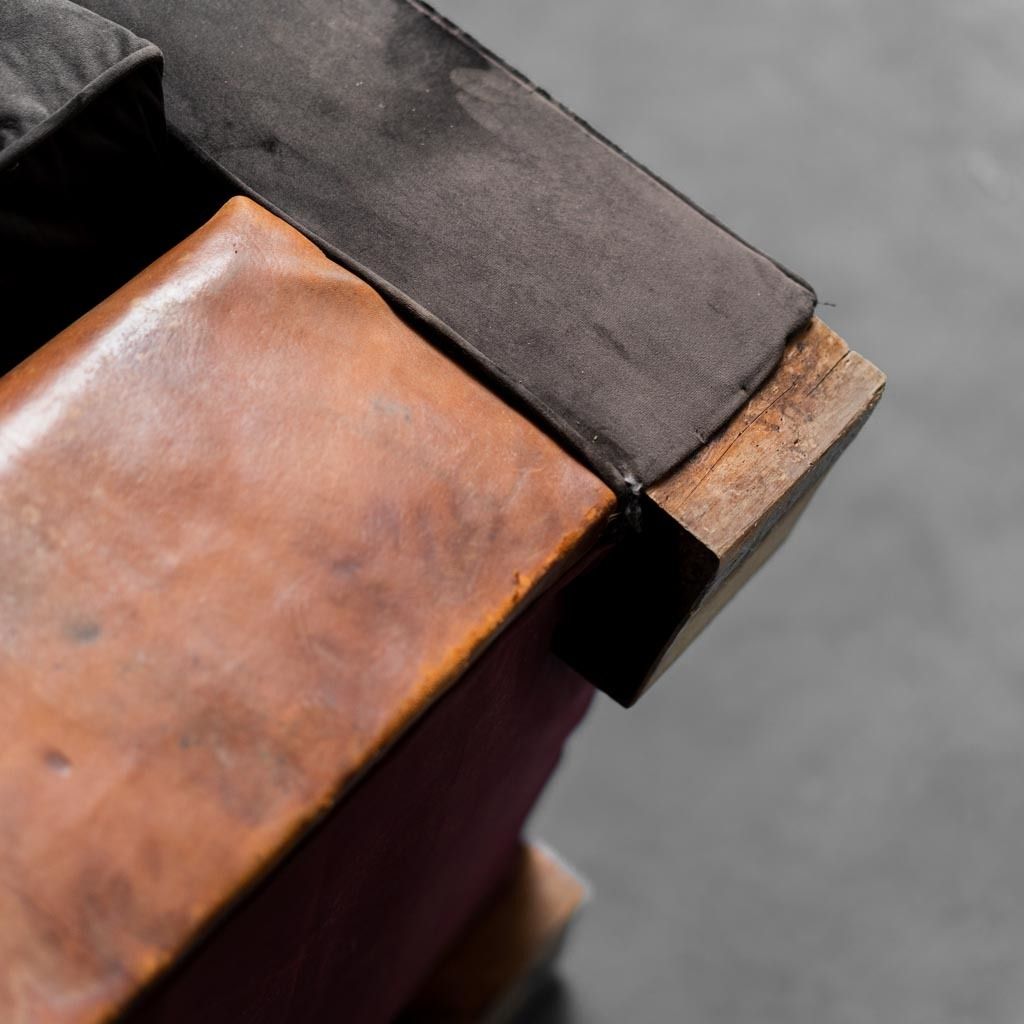 photo furniture Vintage Modern 1940s Leather Velvet Club Armchair