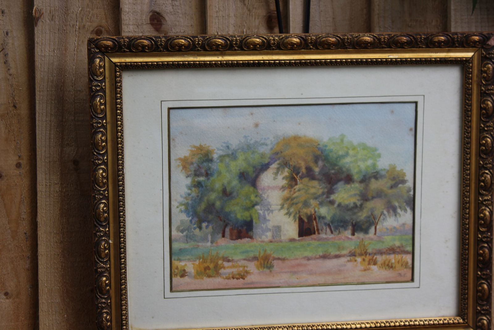 Antique Indian Watercolour Of A Temple photo furniture
